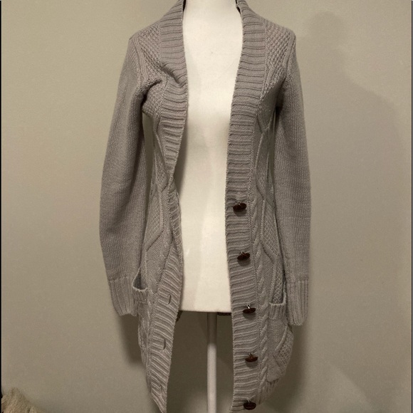 VENUS Sweaters - Grey cable-knit cardigan 2/30